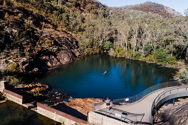 Lookout over national park weir