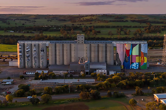 Image of murals on silos