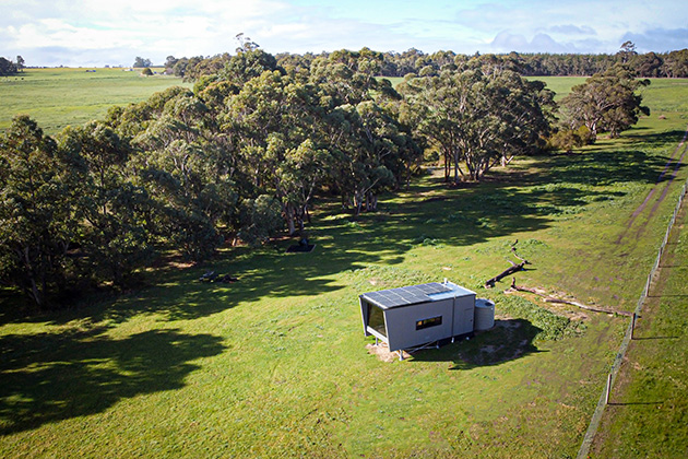 Tiny cabin from above