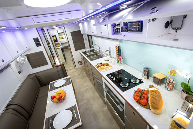 Interior of a modern caravan