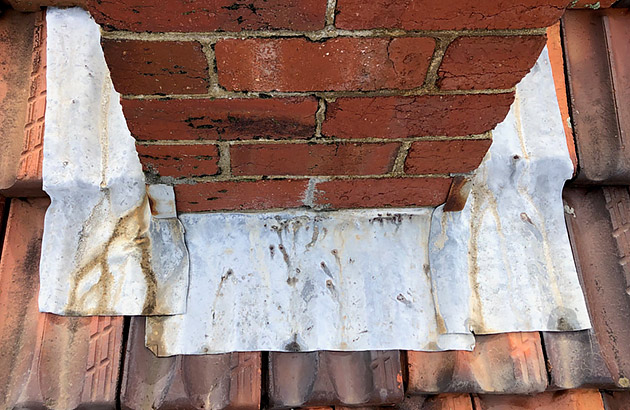 Rusty roof flashing