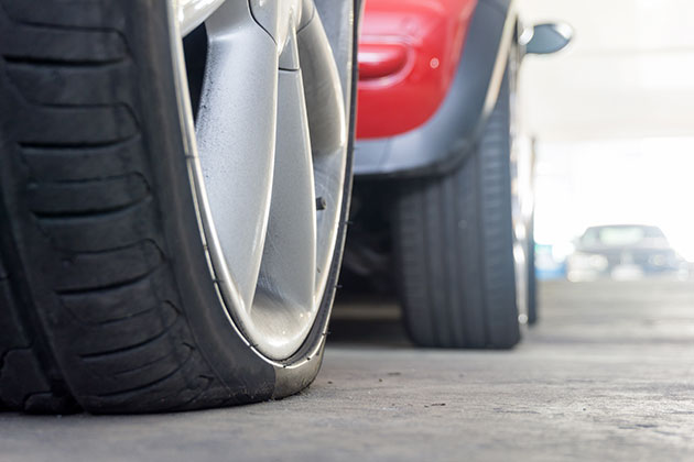 Spare tyres on two cars