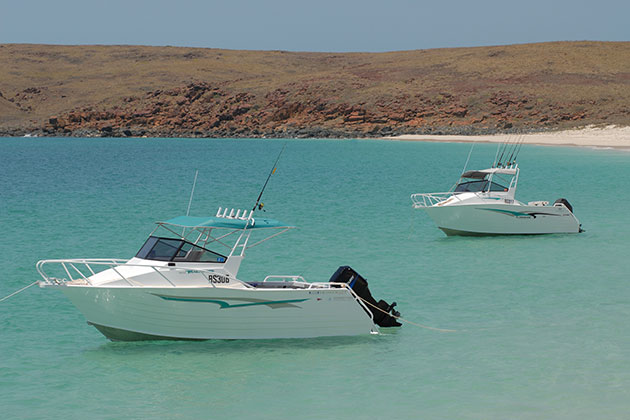 Two boats out on the water