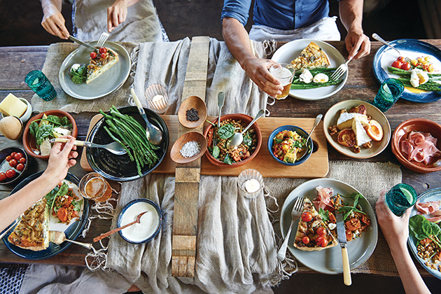 Table full of food