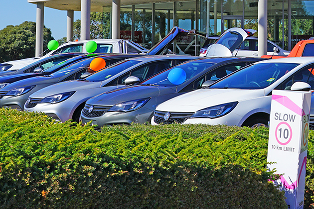 Image of cars in a yard