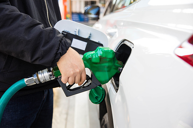 Image of petrol pump in car