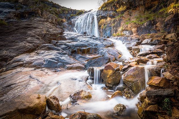 Waterfall flowing through rocks