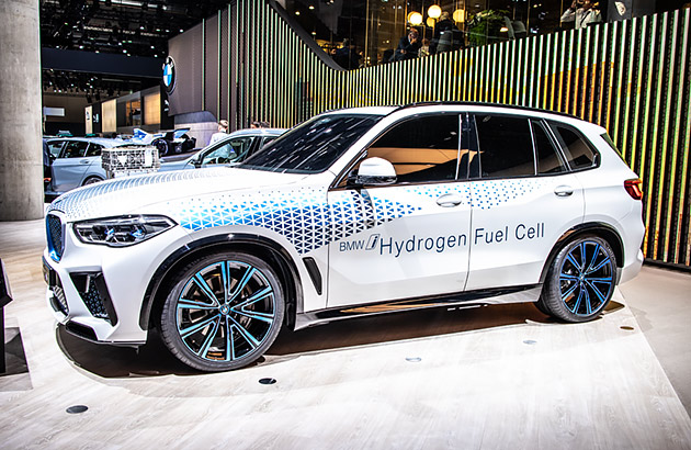 White BMW hydrogen car