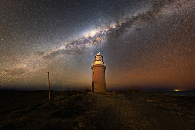 Lighthouse in front of night sky