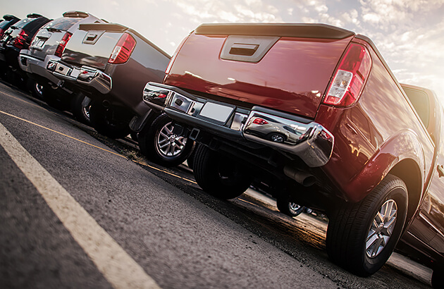 A row of new utes