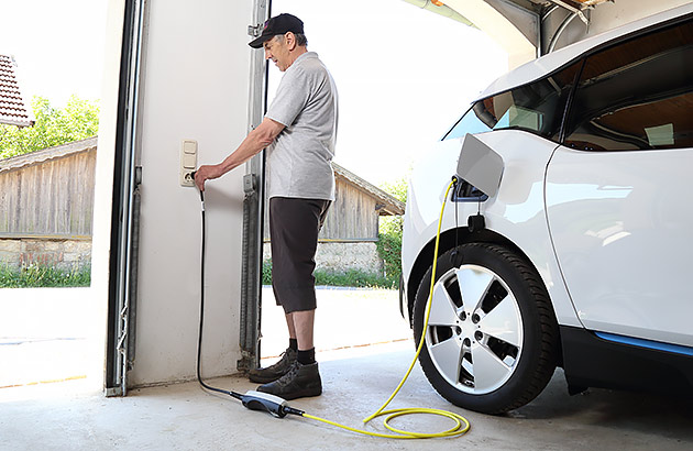 Can you charge an electric shop car from a normal plug