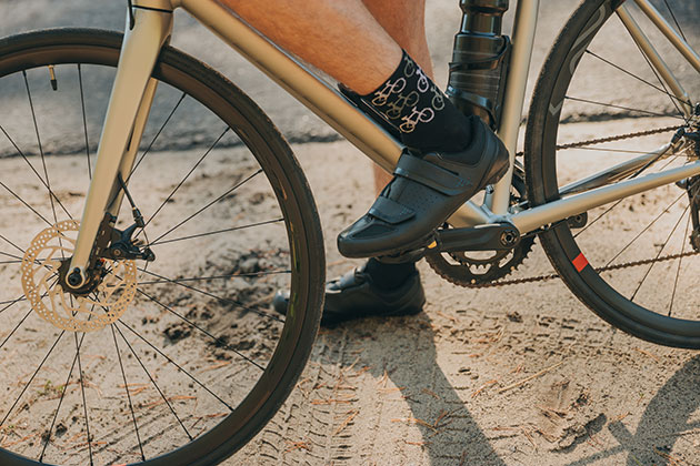 Bike shoes with cleats