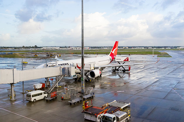 Qantas at the airport