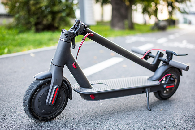 Folded electric scooter