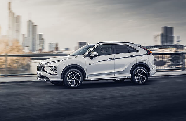 A white 2022 Mitsubishi Eclipse Cross PHEV