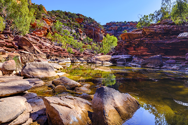 Gorge with pool of water