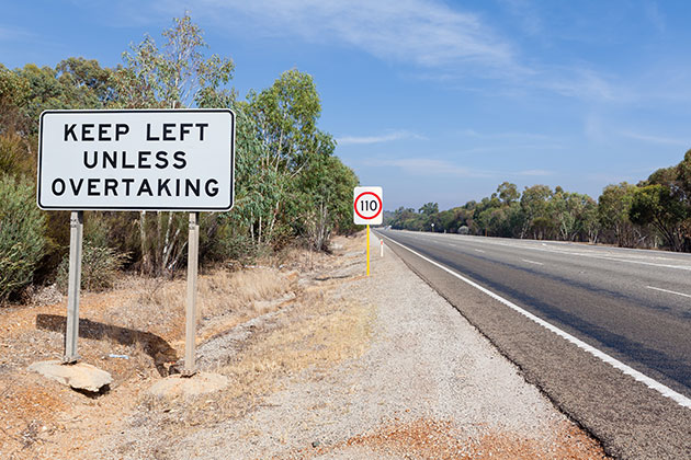 Keep left sign