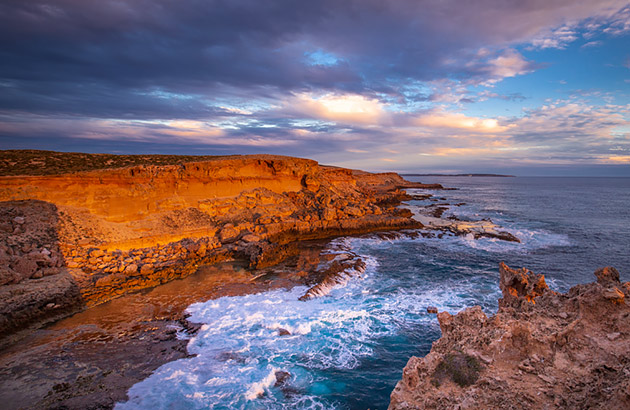 Dirk Hartog Island cliffs at sunset