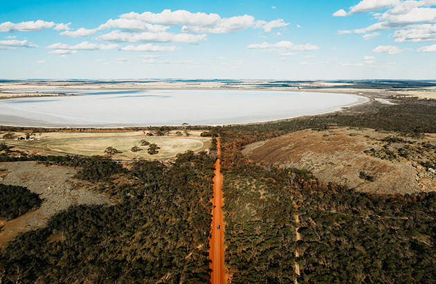 Road near salt lake