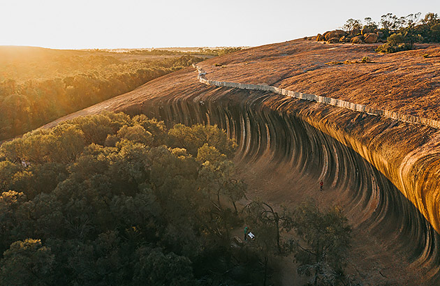Aerial view of Wave Rock near Hyden