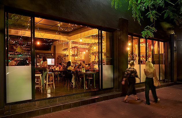 A Bunbury restaurant at night with diners inside