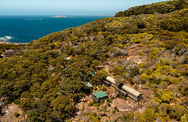 Woody Island aerial photo of accommodation and other island faciities