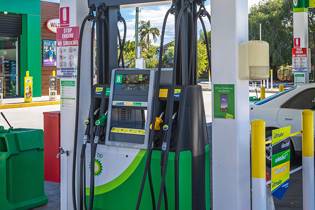 The Colour and Variation of Fuel Pumps in a Service Station