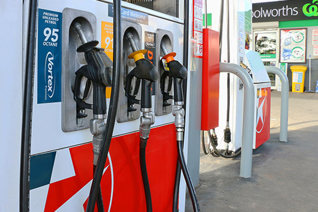 The Colour and Variation of Fuel Pumps in a Service Station