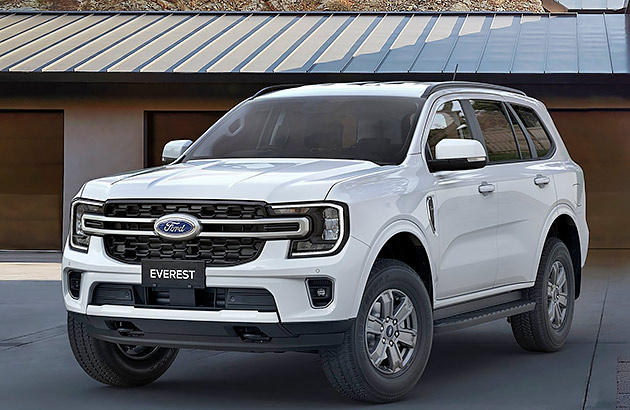 A white Ford Everest