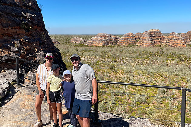 The Morrell Family posing at the Bungle Bungle Range