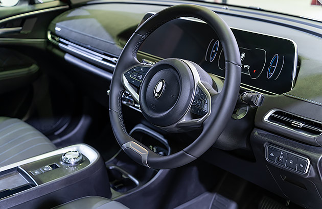 Front interior including the dashboard of a GWM Ora car