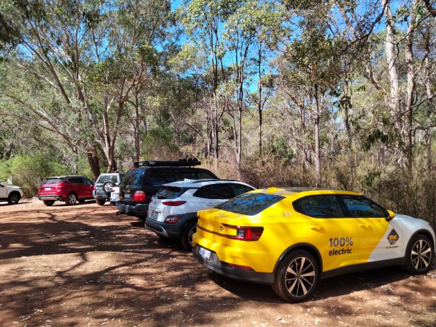 Polestar 2 electric car at Serpentine Falls car park