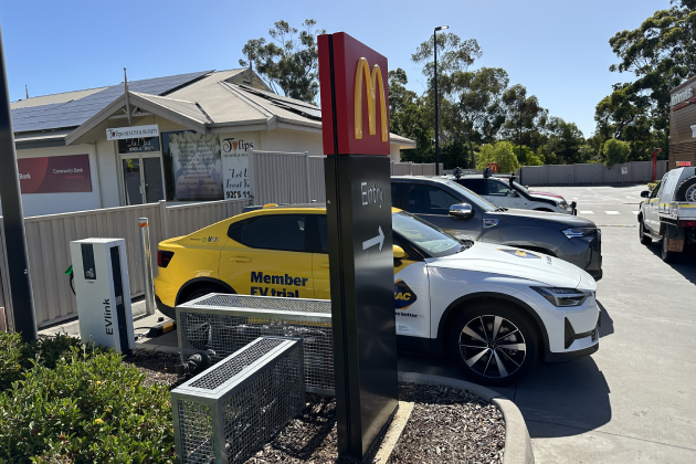 Polestar 2 electric car parked at McDonalds