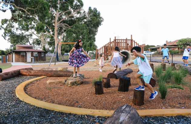 Kids playing on playground