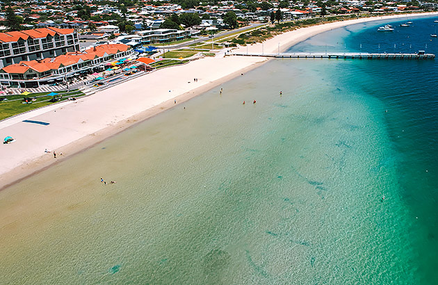 Aerial photo of the Rockingham foreshore