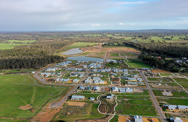 Aerial image of Witchcliffe Ecovillage