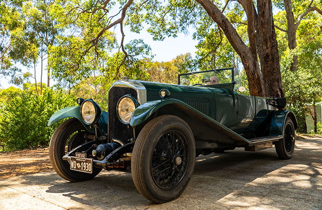 a green 1930 Bentley Speed Six