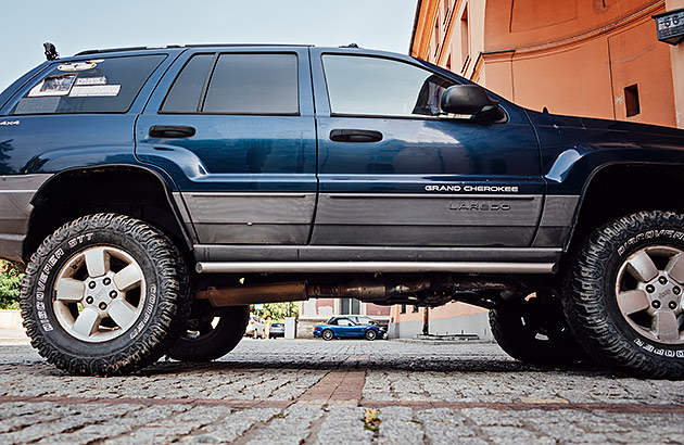 A Jeep Cherokee with increased ground clearance