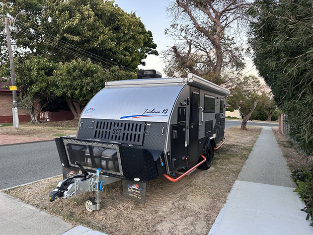 Caravan parked on front verge