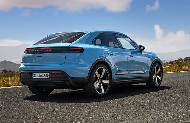 A blue Porsche Macan