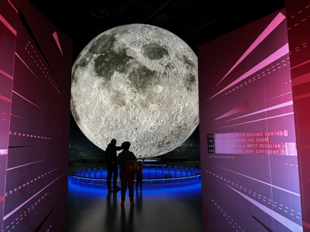 View of scale model of the Moon exhibition at Western Australia Museum