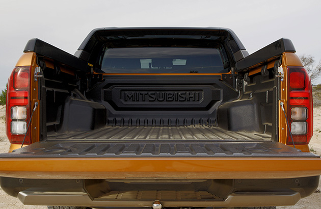 The rear tray in the 2024 Mitsubishi Triton