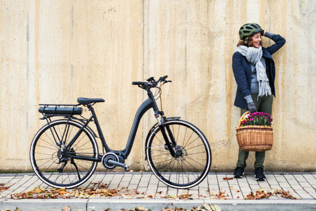 A woman with an e-bike