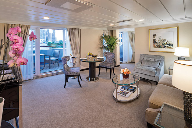 Luxury cruise ship suite