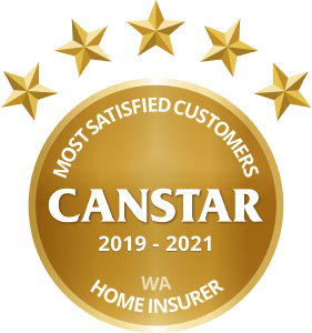 CANSTAR 2019 - 2021 - Most Satisfied Customer - Home Insurer - WA 