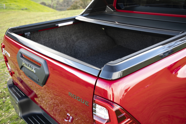 Back tray of red Toyota HiLux Rogue