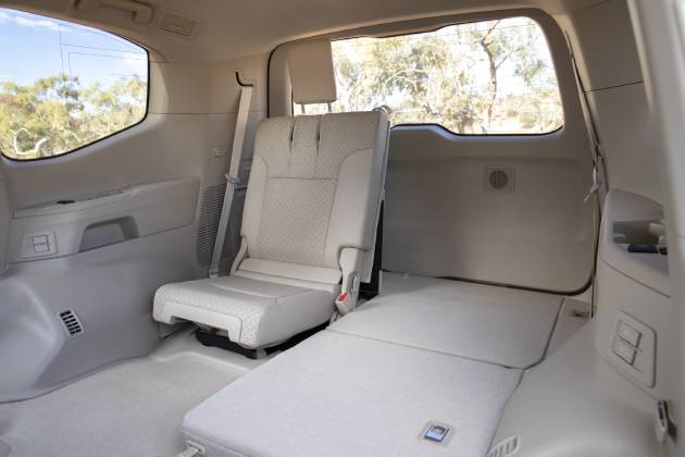 Foldable seats in the Toyota Landcruiser 300 Series