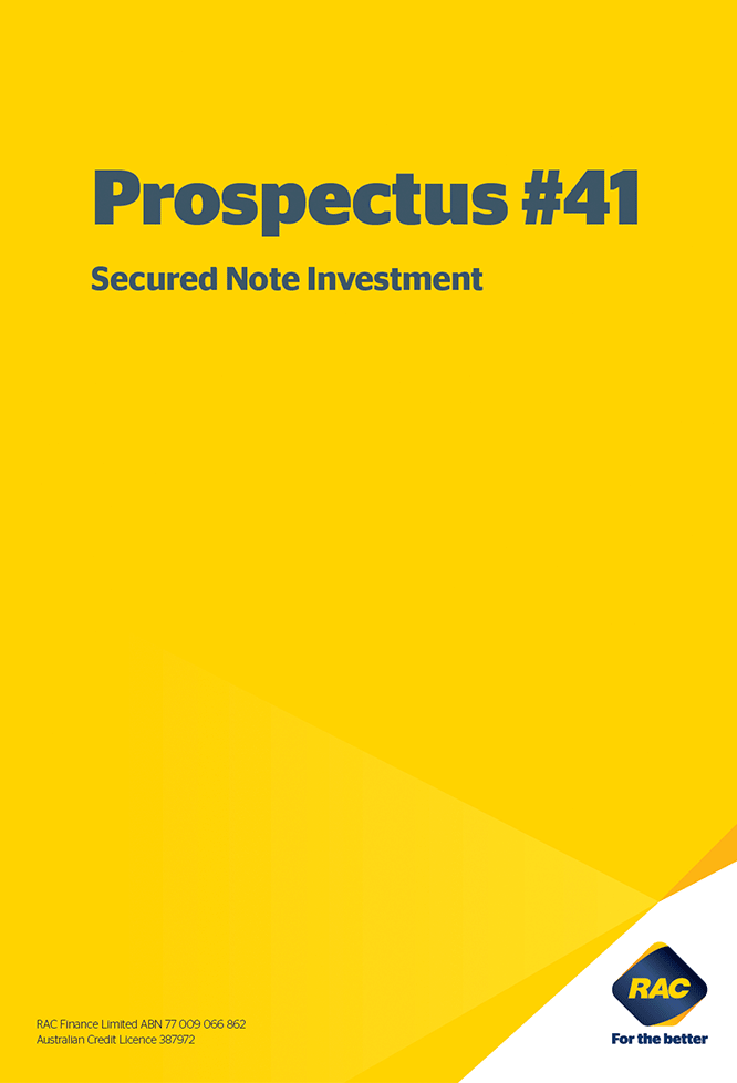 Front cover of RAC Finance Prospectus