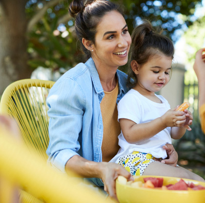 Outdoor family meal