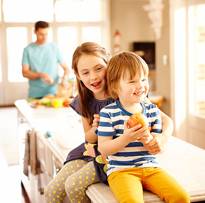 Family playing game